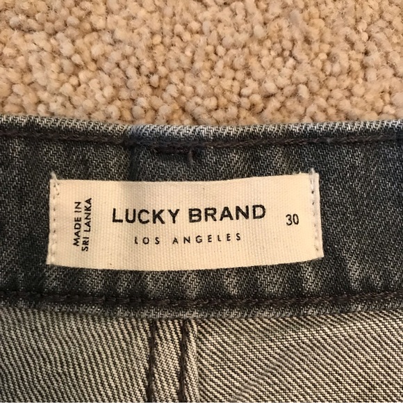 Lucky Brand High Rise Denim Mini Skirt Womens Size 10 30 Grey Raw Frayed Hem - Picture 10 of 11